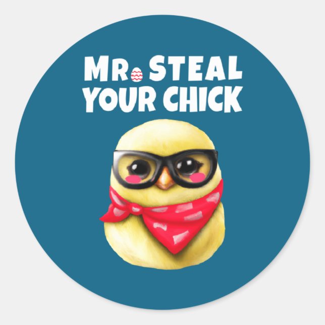 Easter Mr Steal Chick Toddler Classic Round Sticker (Front)