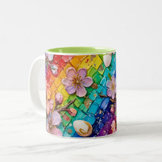 Easter mug floral eggs ~ sweet flowers~