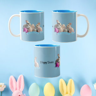 Easter Mug Two Rabbits & Easter Eggs