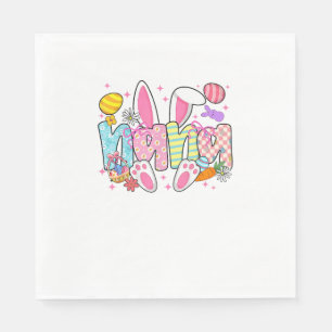 Easter Nana Bunny Ears Coquette Bow Easter Rabbit  Napkin