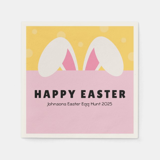 Easter Napkins Spring Dinner Decor Easter Bunny  (Front)