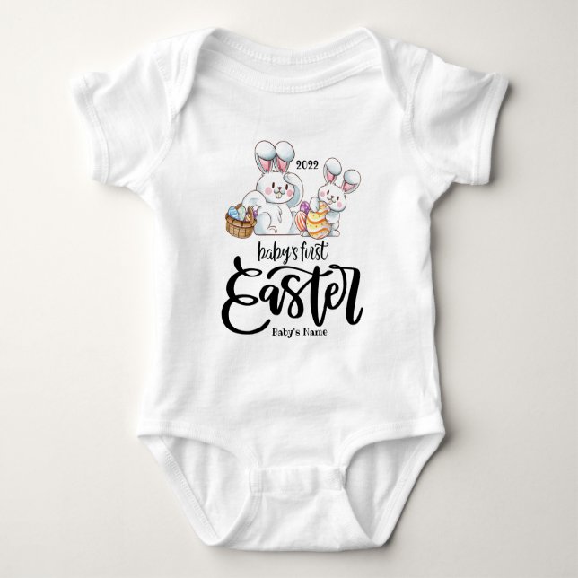 Easter New Born Personalised Baby Bodysuit (Front)