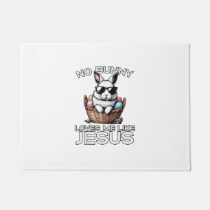 Easter No Bunny Loves Me Like Jesus Christian Men  Doormat
