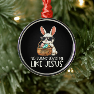 Easter No Bunny Loves Me Like Jesus Christian Metal Tree Decoration
