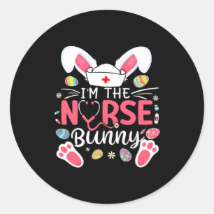 Easter Nurse Bunny Ears Nursing Classic Round Sticker