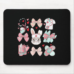 Easter nurse coquette bunny stethoscope bow rabbit mouse mat