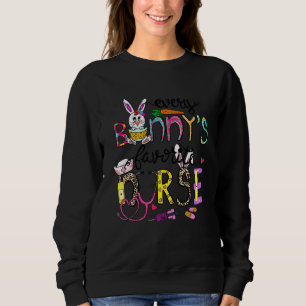 Easter Nurse Er Nicu Picu Cna L&d Scrubs Bunny Ste Sweatshirt