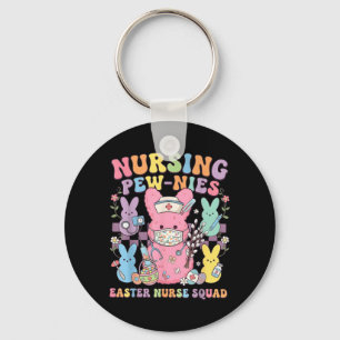 Easter Nurse Retro Bunny Nursing Squad Tee Cute Key Ring