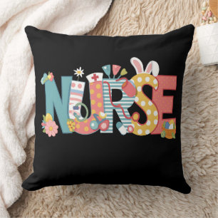 Easter Nurse Stethoscope Bunny Rabbit Eggs Cushion