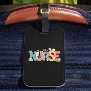 Easter Nurse Stethoscope Bunny Rabbit Eggs Luggage Tag