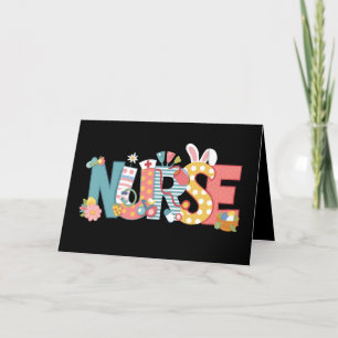 Easter Nurse Stethoscope Bunny Rabbit Eggs Thank You Card