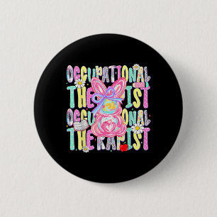 Easter Occupational Therapist Cute Colourful Sprin 6 Cm Round Badge
