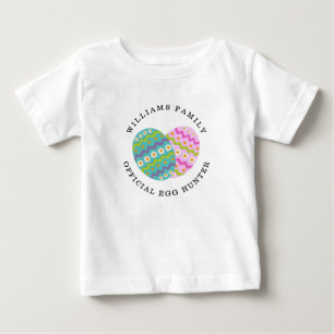 Easter Official Egg Hunter Add Family Name Baby T-Shirt