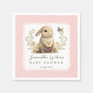 Easter Oh Baby Bunny Spring Girl Baby Shower Napkin