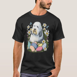 Easter Old English Sheepdog Bunny Eggs Dog on East T-Shirt
