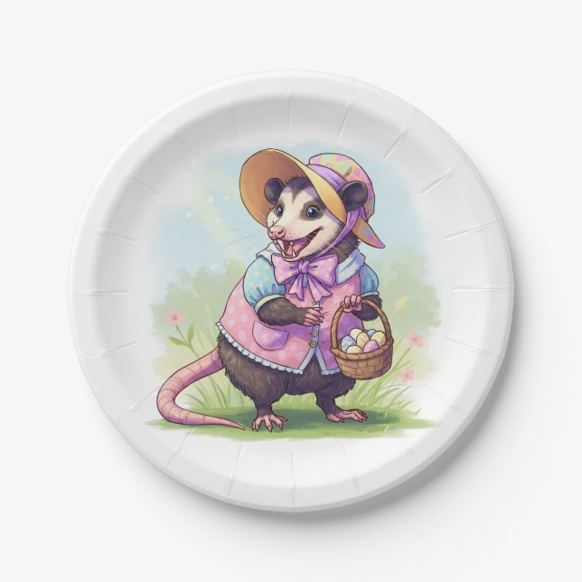 Easter Opossum Paper Plate (Front)
