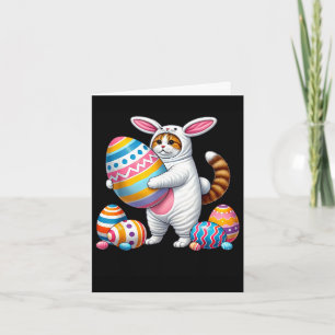 Easter orange cat bunny ears funny costume kidsEas Card
