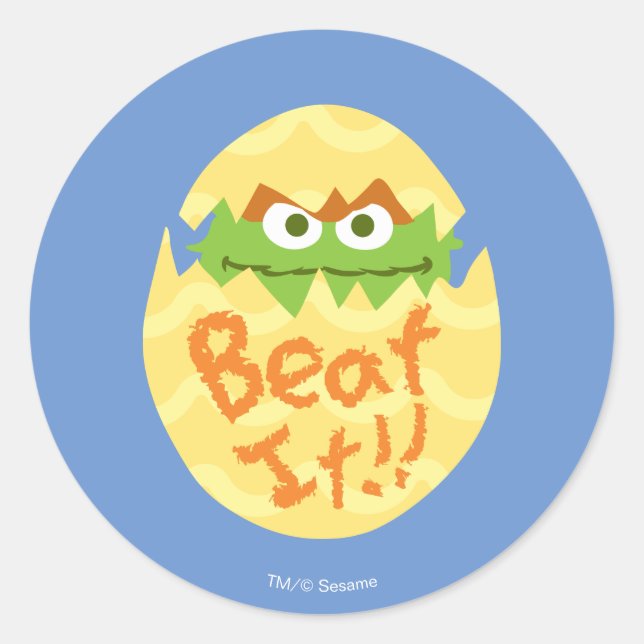 Easter Oscar the Grouch Classic Round Sticker (Front)