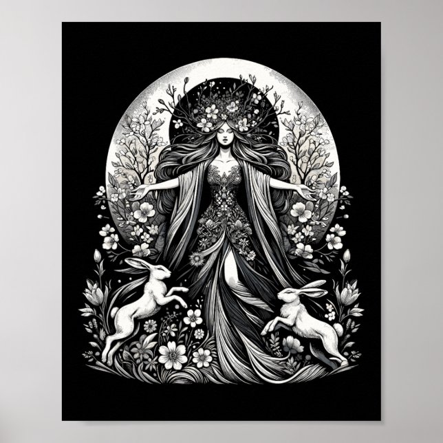Easter Ostara Eostre Pagan Witchcraft Spring Moon  Poster (Front)