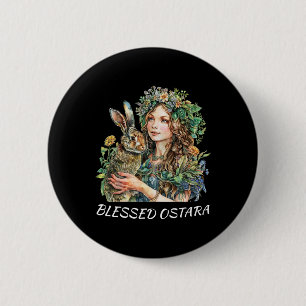 Easter Ostara Estres Pagan Ostara Blessings Rabbit 6 Cm Round Badge