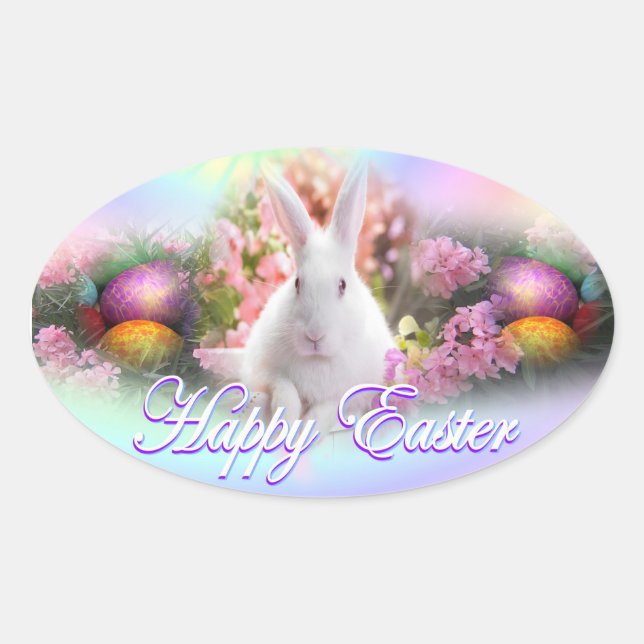 Easter Oval Sticker (Front)