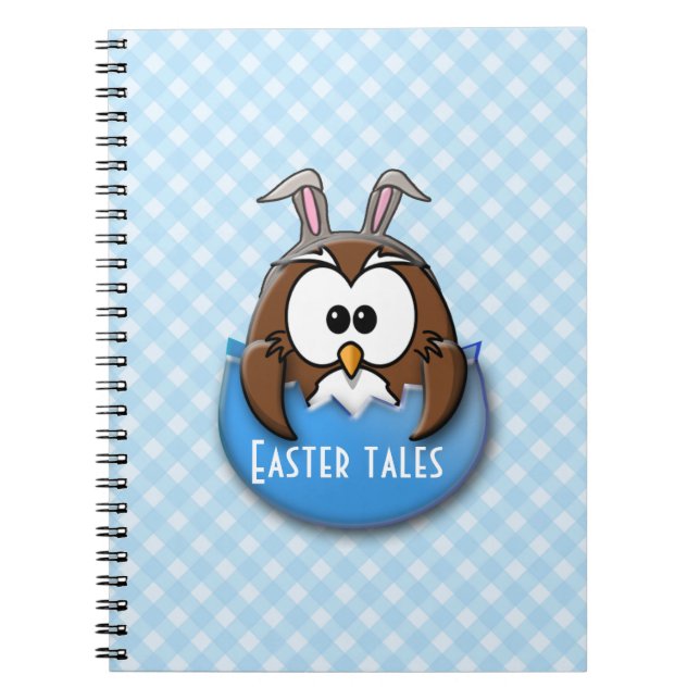 Easter owl - blue notebook (Front)
