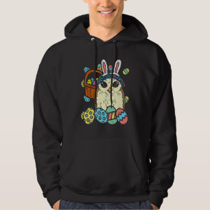 Easter Owl Bunny Ears Eggs Cute Animal Bird Men Wo Hoodie