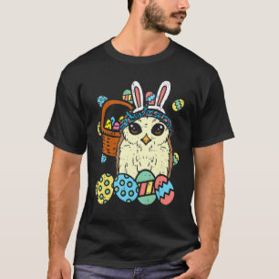 Easter Owl Bunny Ears Eggs Cute Animal Bird Men Wo T-Shirt