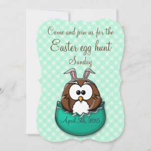 Easter owl - green invitation