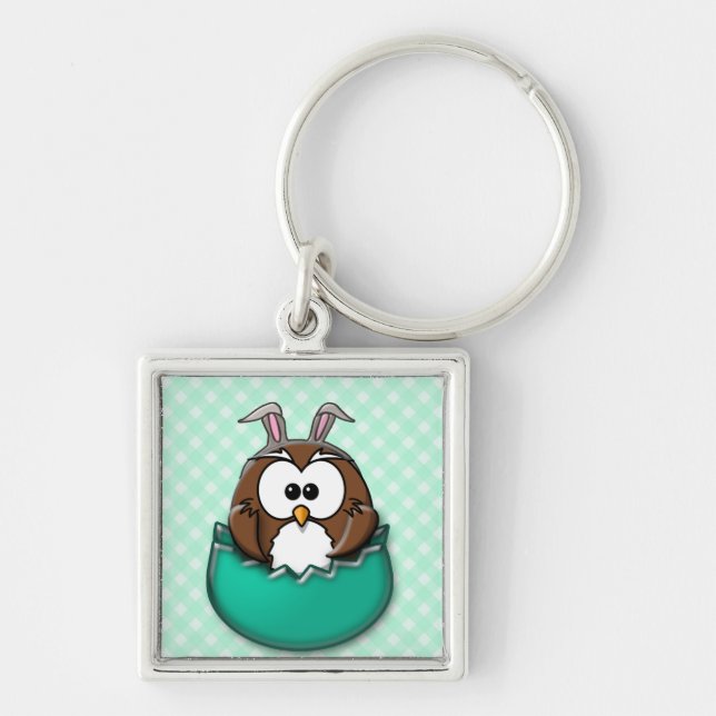 Easter owl - green key ring (Front)