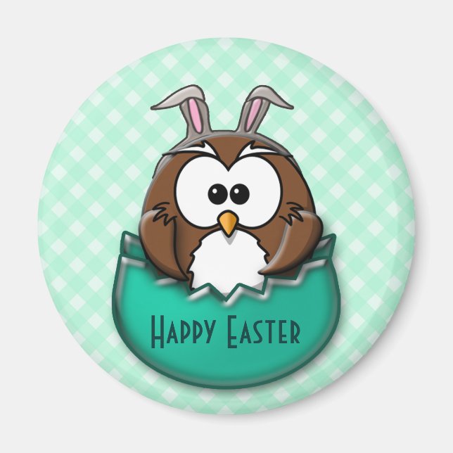 Easter owl - green magnet (Front)