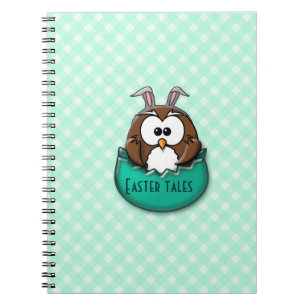 Easter owl - green notebook