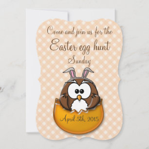 Easter owl - orange invitation