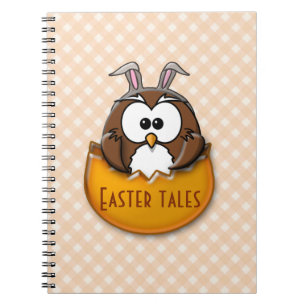 Easter owl - orange notebook