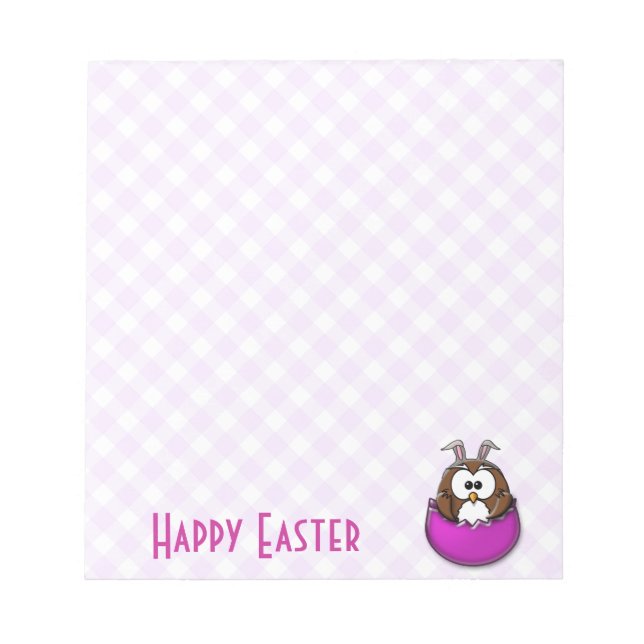 Easter owl - pink notepad (Front)