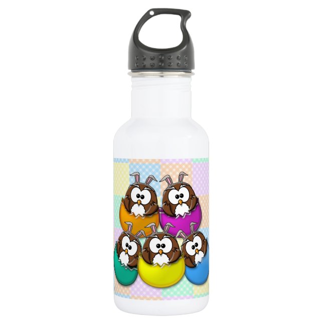 Easter owl - rainbow 532 ml water bottle (Front)