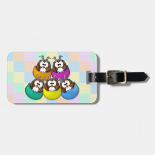Easter owl - rainbow luggage tag