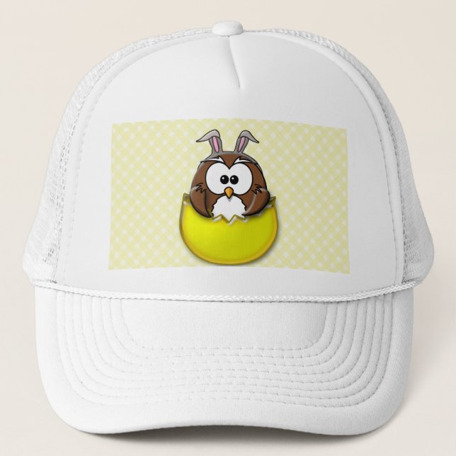 Easter owl - yellow trucker hat (Front)