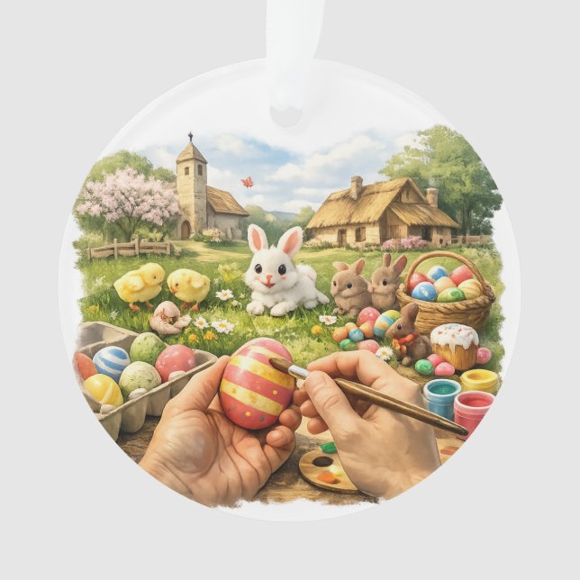 Easter Painting Scene Ornament (Front)