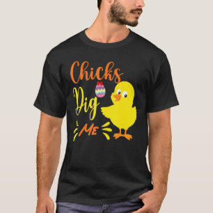 Easter Pajamas Easter Chicks Dig Me Men Women Kids T-Shirt