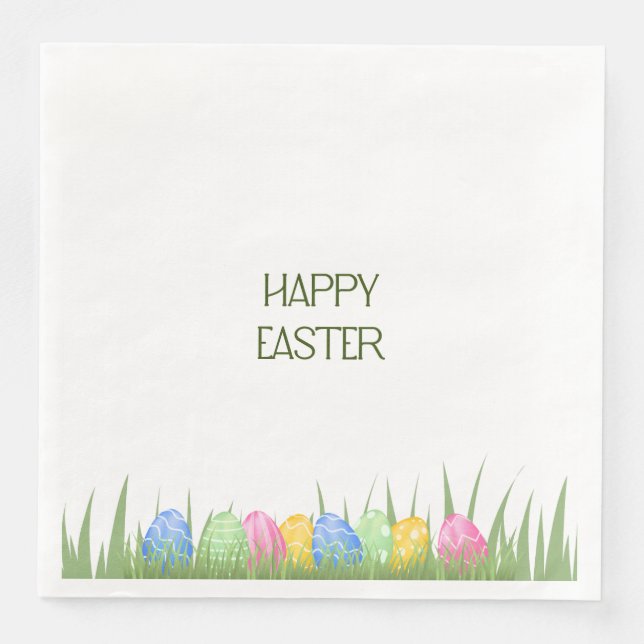 Easter Paper Napkins | Pastel Egg Design (Front)