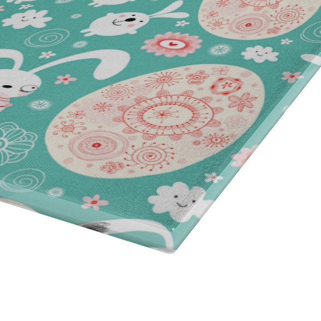 Easter Parade Glass Cutting Board (Corner)