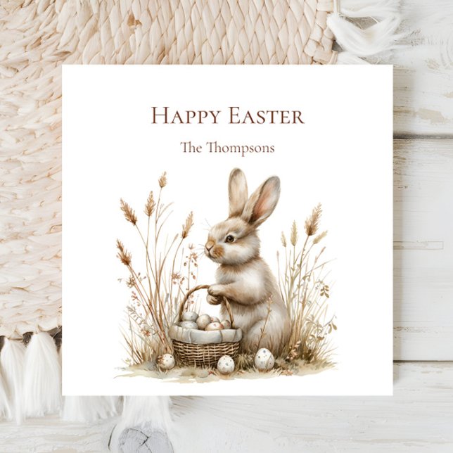 Easter Party Bunny Beige Boho Napkin (Creator Uploaded)