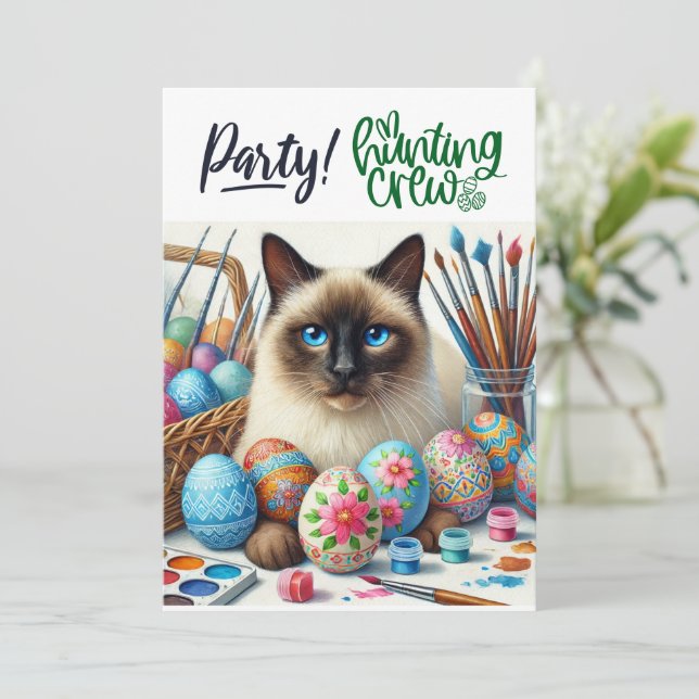 Easter Party for Cat Lovers Invitation (Standing Front)