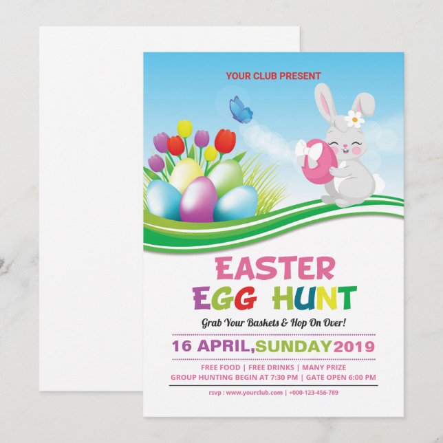 Easter Party Invitation (Front/Back)