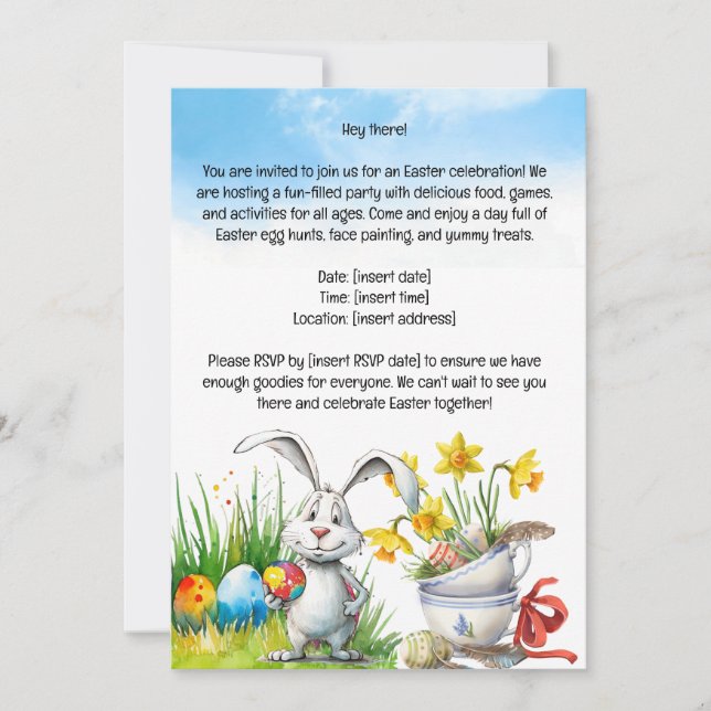 Easter Party Invitation card  (Front)
