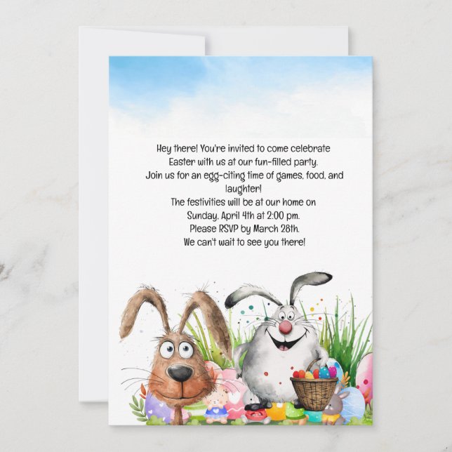 Easter Party Invitation card  (Front)