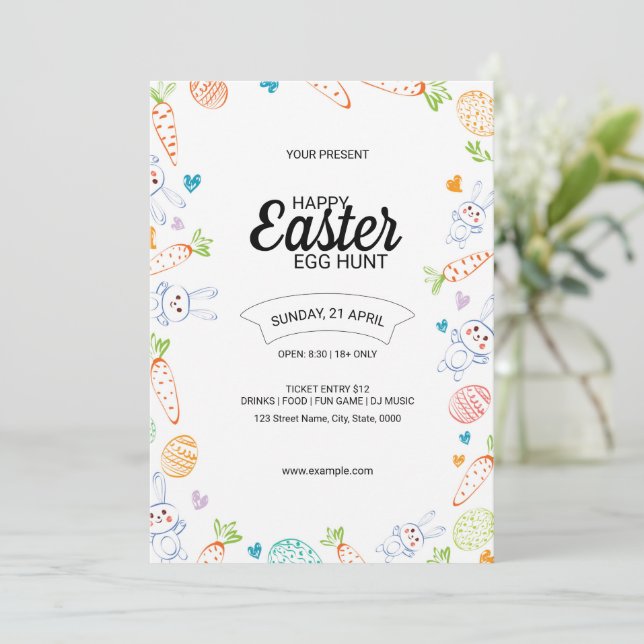 Easter Party Invitation Template (Standing Front)