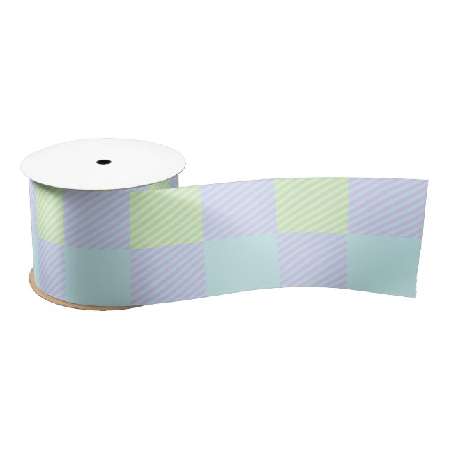 Easter Pastel Colours Plain Pattern Custom Satin Ribbon (Spool)