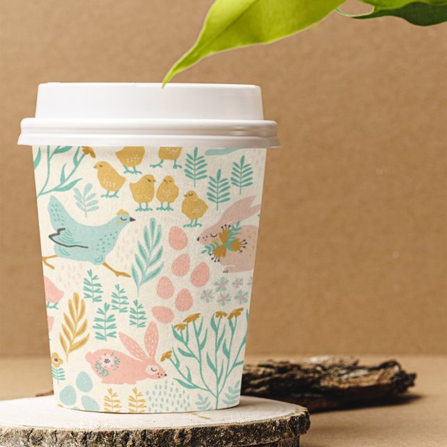 Easter pastel colours symbols seamless pattern paper cups (Creator Uploaded)